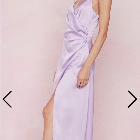 Nasty Gal Lavender Slit Wrap Maxi Dress - Picture 4 of 12